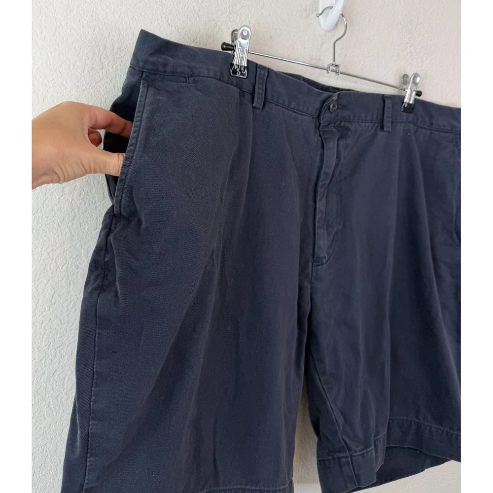 Polo Ralph Lauren Chino Shorts Men's 42 Navy Blue Flat Front 9